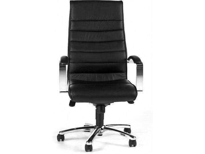 TD LUXE 10 Drehstuhl mit Armlehnen, schwarz, Bezug Echtleder / TD LUXE 10 Drehstuhl mit Armlehnen, schwarz, Bezug Echtleder / von Möbel-Eins