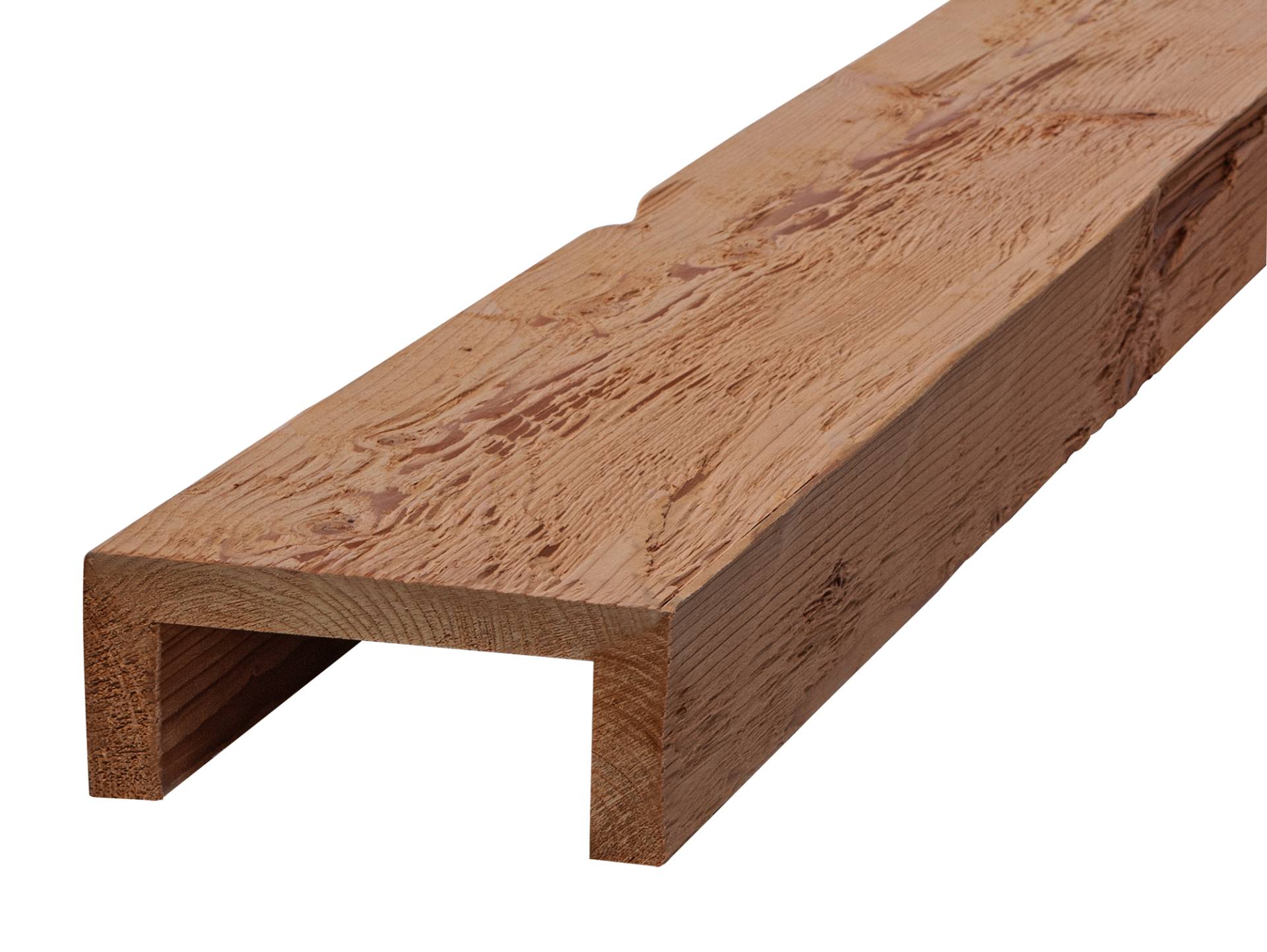 THERMO-U-Balken  /  Zierbalken gehackt aus THERMO-Lärche, Material Massivholz von Möbel-Eins