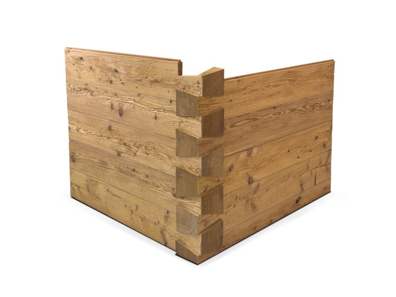 TIROLERSCHROT Blockwandschalung / Nut- und Federbrett / Schalungsbrett, Material Massivholz, gehackt / gebürstet von Möbel-Eins
