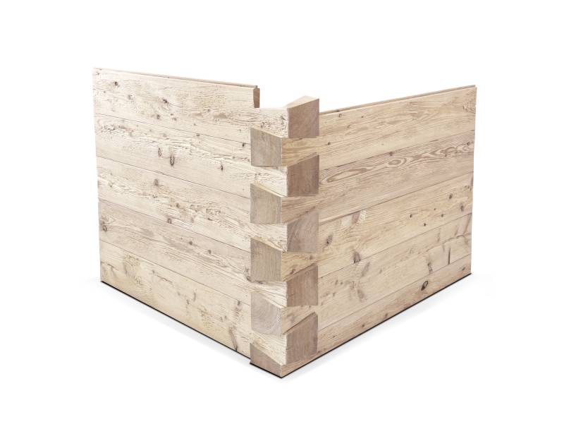 TIROLERSCHROT Blockwandschalung / Nut- und Federbrett / Schalungsbrett, Material Massivholz, gehackt / gebürstet von Möbel-Eins