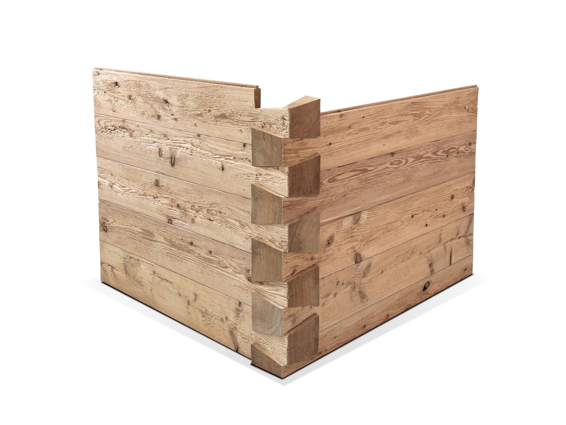 TIROLERSCHROT Blockwandschalung / Nut- und Federbrett / Schalungsbrett, Material Massivholz, gehackt / gebürstet von Möbel-Eins