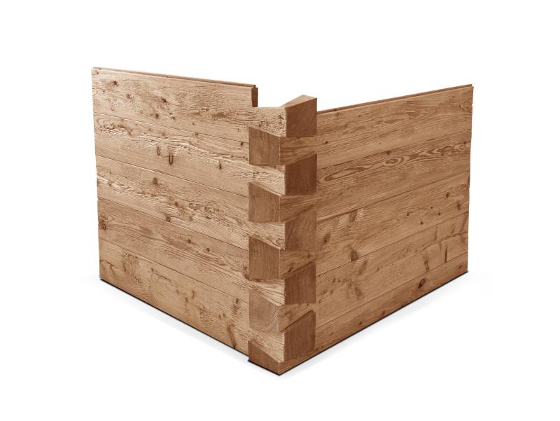 TIROLERSCHROT Blockwandschalung / Nut- und Federbrett / Schalungsbrett, Material Massivholz, gehackt / gebürstet von Möbel-Eins