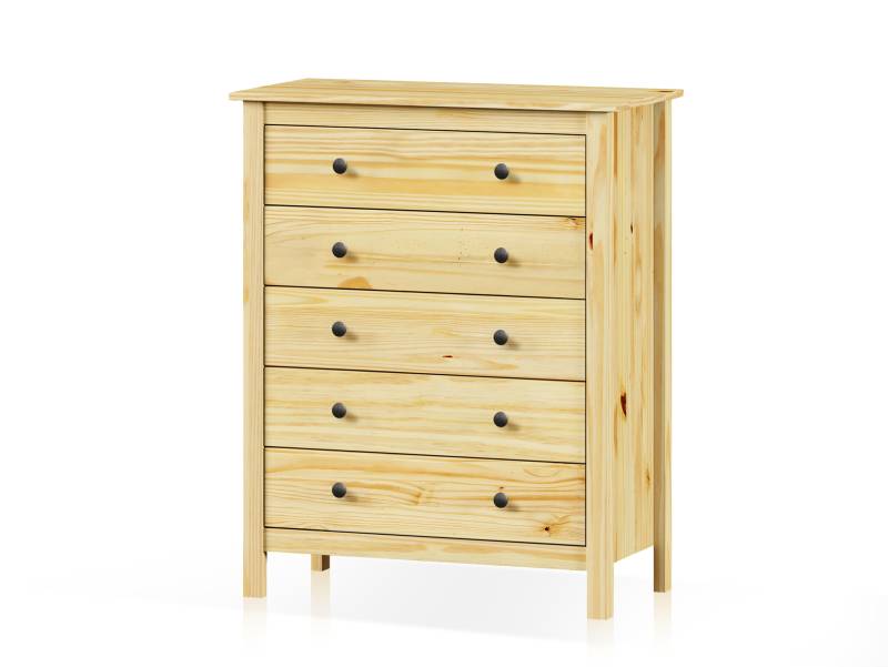 TOBINO Kommode mit 5 Schubladen, Material Massivholz, Kiefer von Möbel-Eins