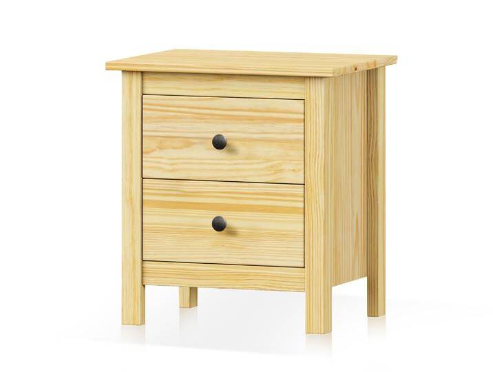 TOBINO Nachtkommode mit 2 Schubladen, Material Massivholz von Möbel-Eins