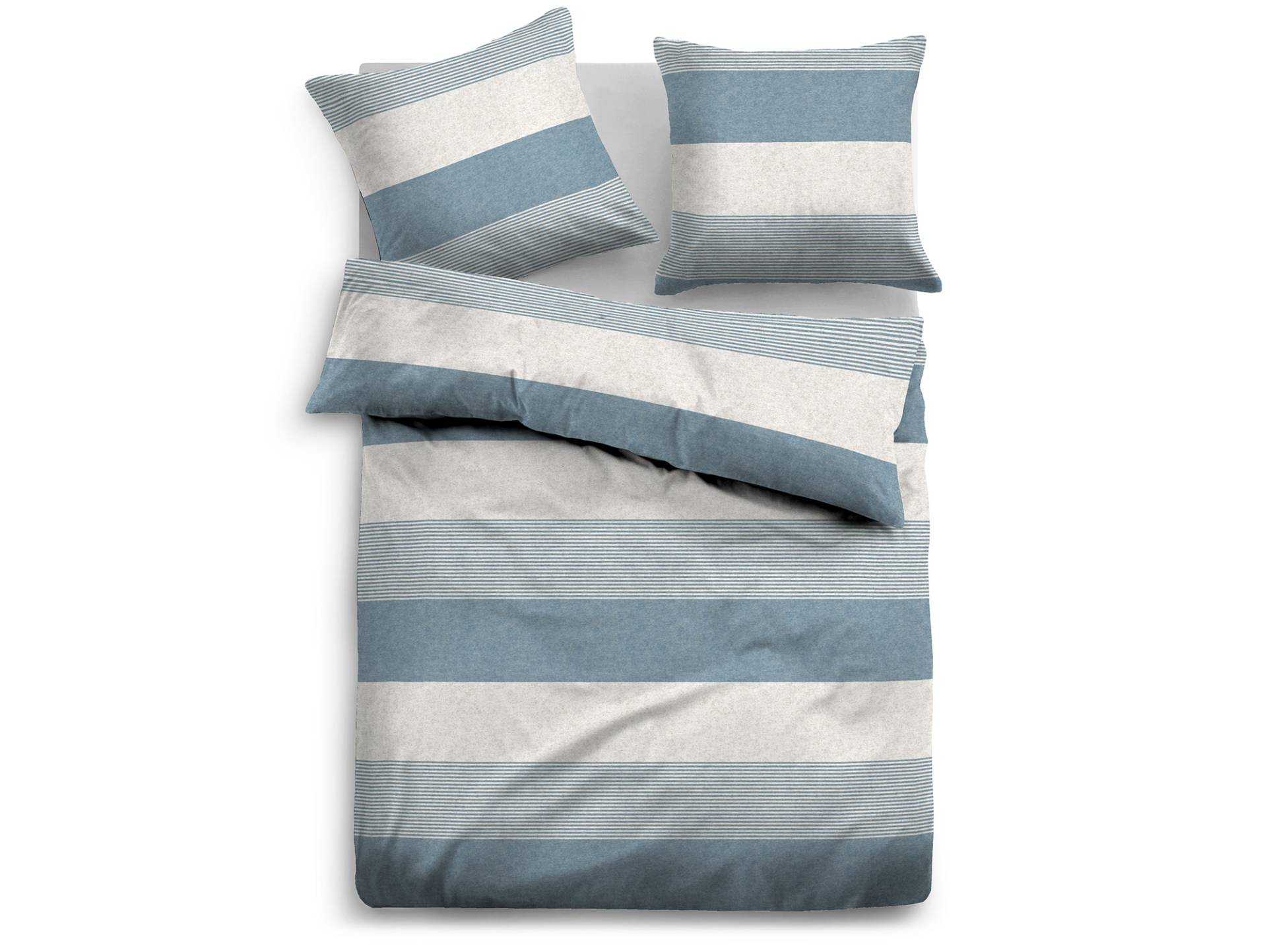 TOM TAILOR Bettwäsche Melange-Flanell, 135x200 cm, Streifen blau von Möbel-Eins