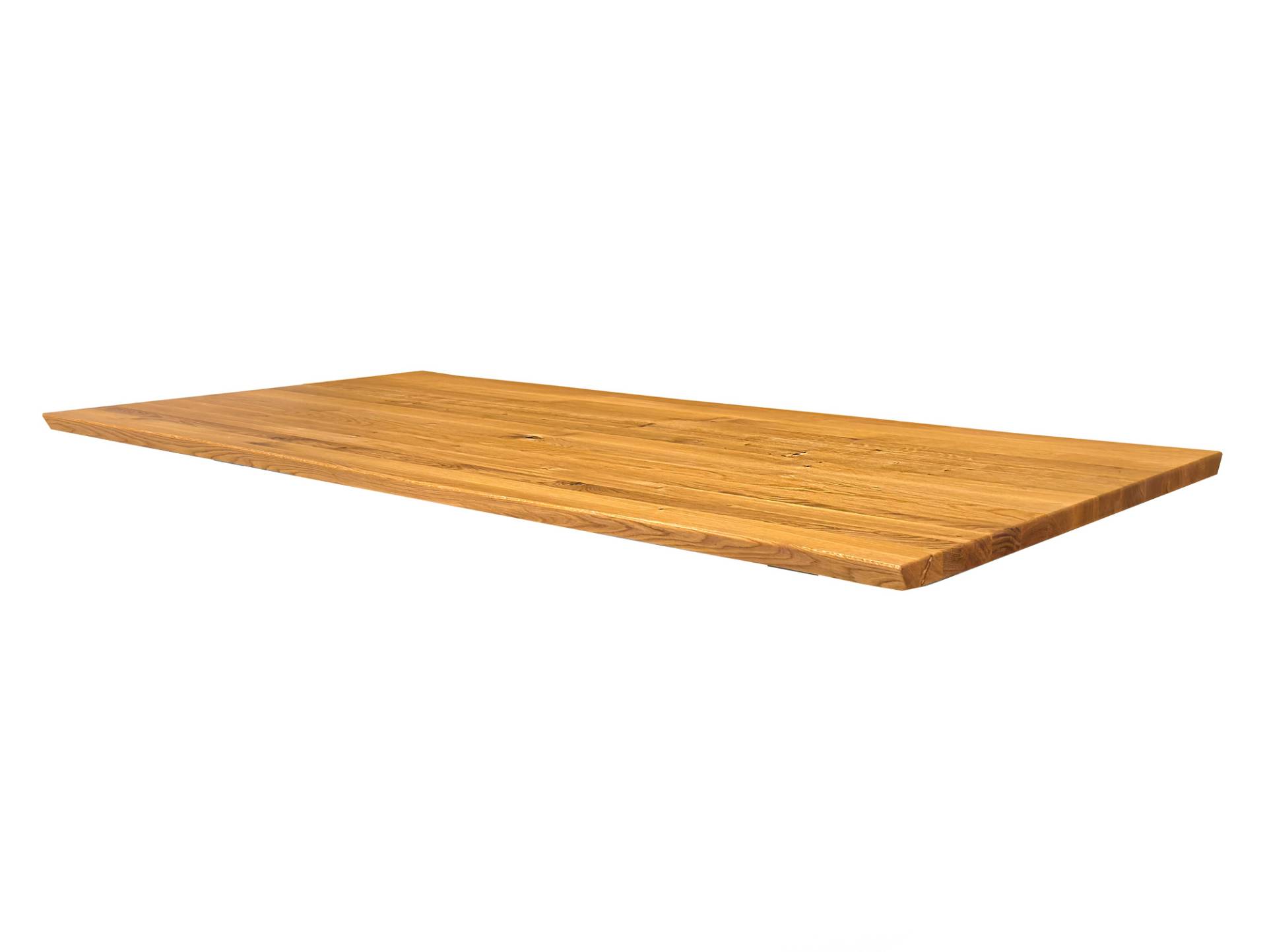 Tischplatte mit Baumkante, Wildeiche geölt, Material Massivholz von Möbel-Eins