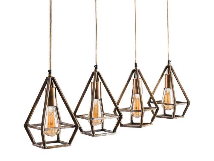 VIKTOR 4er Pendelleuchte Metall Braun von Möbel-Eins