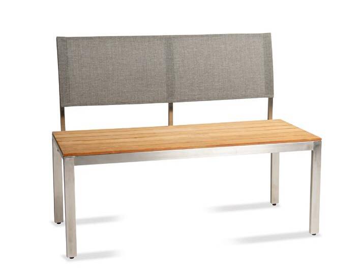 VIONA Gartenbank, Material Edelstahl, Teak / Leinen grau, 110 cm VIONA Gartenbank, Material Edelstahl, Teak / Leinen grau, 110 cm von Möbel-Eins