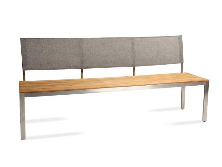 VIONA Gartenbank, Material Edelstahl, Teak / Leinen grau, 182 cm VIONA Gartenbank, Material Edelstahl, Teak / Leinen grau, 182 cm von Möbel-Eins
