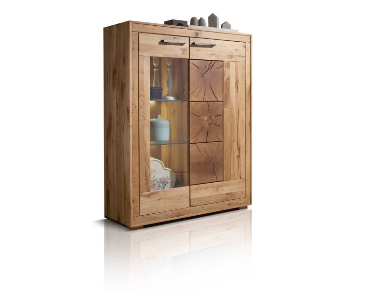 WINSTON I Highboard links, Material Massivholz, Wildeiche geölt von Möbel-Eins