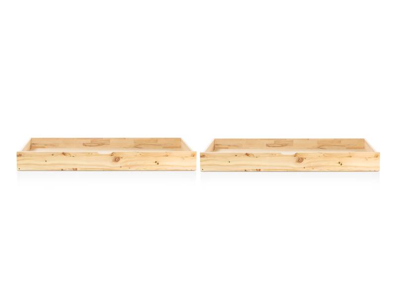 ZARUBA 2er Set Bettschublade auf Rollen, Material Massivholz, Zirbe von Möbel-Eins