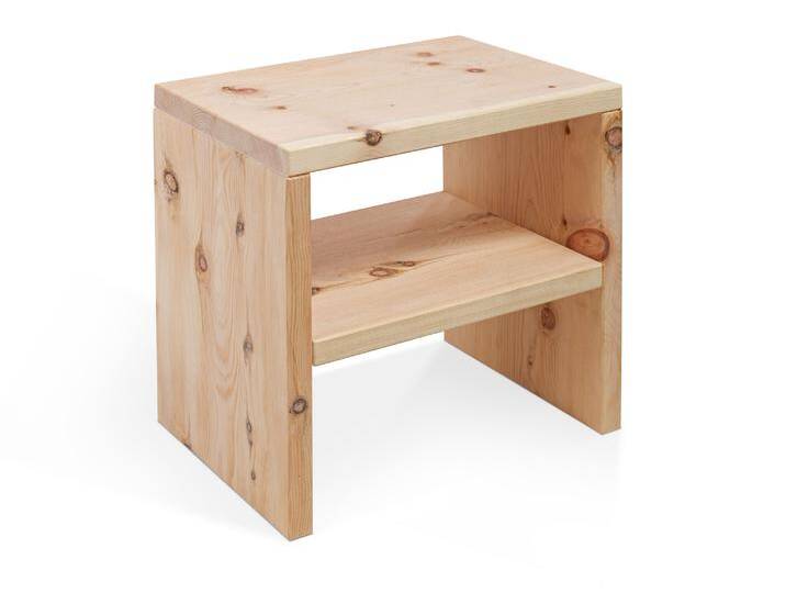 ZARUBA Nachtkommode mit Ablage, Material Massivholz, Zirbe von Möbel-Eins