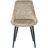 Stuhl Set Beige Samt 48 cm breit Gestell aus Metall (2er Set) von Möbel Exclusive