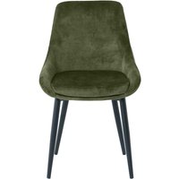 Samt Esstisch Stühle in Dunkelgrün und Schwarz 47 cm Sitzhöhe (2er Set) von Möbel Exclusive