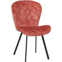 Esstisch Stühle Rosa Samt mit Gestell aus Metall 47 cm Sitzhöhe (2er Set) von Möbel Exclusive