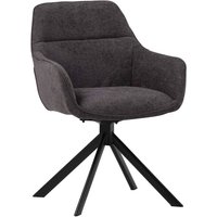 Esstisch Stühle Stoff Dunkelgrau mit Armlehnen drehbar (2er Set) von Möbel Exclusive