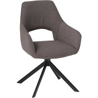 Esstisch Stühle mit Armlehnen in Grau Boucle drehbar (2er Set) von Möbel Exclusive
