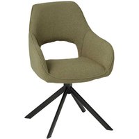 Esstisch Stühle mit Rückenausschnitt in Graugrün Schwarz (2er Set) von Möbel Exclusive