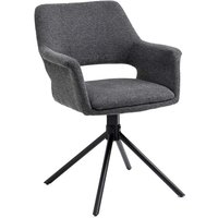 Esszimmer Drehstuhl aus Webstoff  und Metall Armlehnen (2er Set) von Möbel Exclusive