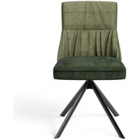 Drehbare Esstisch Stühle in Oliv und Dunkelgrün Gestell aus Metall (2er Set) von Möbel Exclusive