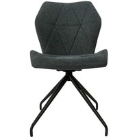 Drehbare Esstisch Stühle in Dunkelgrau Webstoff Metall Vierfußgestell (2er Set) von Möbel Exclusive