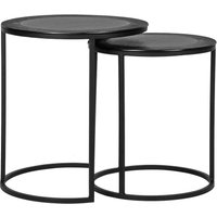 Beistelltische Metall in Schwarz runder Tischplatte (zweiteilig) von Möbel Exclusive
