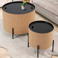 Couchtisch Set mit Kork Tischplatten abnehmbar 63 cm breit (zweiteilig) von Möbel Exclusive