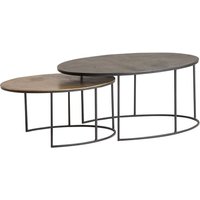 Wohnzimmer Tisch Set mit ovaler Tischplatte 46 cm hoch (zweiteilig) von Möbel Exclusive