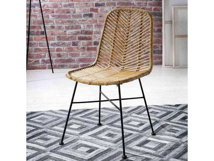 2 Stühle aus Rattan Metallgestell (2er Set) von Möbel-Exclusive