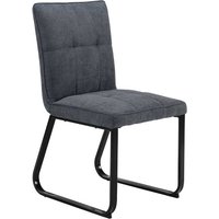 2 Stühle in Dunkelgrau aus Webstoff & Metall 47 cm breit (2er Set) von Möbel Exclusive