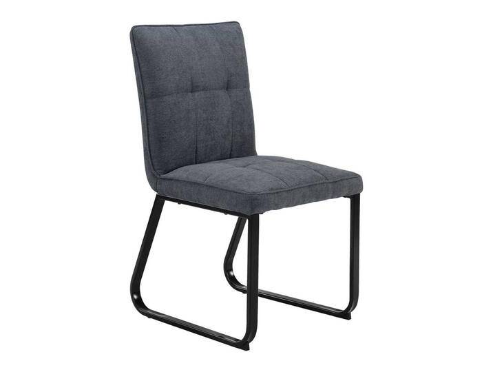 2 Stühle in Dunkelgrau aus Webstoff & Metall 47 cm breit (2er Set) von Möbel-Exclusive
