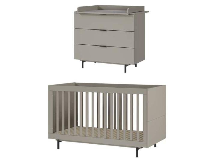 Babyzimmer Set Babyzimmer Komplettset in Grau melaminbeschichtet (zweiteilig) von Möbel-Exclusive