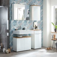 Badezimmermöbel Kombination in Weiß mit Glas beschichtet modern (vierteilig) von Möbel Exclusive