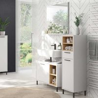 Badezimmermöbelset Skandi in Weiß Wildeichefarben (dreiteilig) von Möbel Exclusive