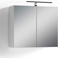 Badspiegelschrank mit Lampe in modernem Design 70 cm breit von Möbel Exclusive