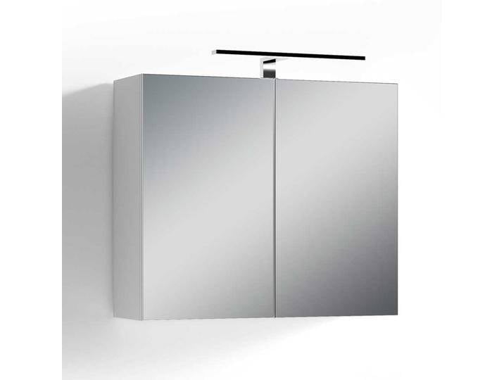 Badspiegelschrank mit Lampe in modernem Design 70 cm breit von Möbel-Exclusive