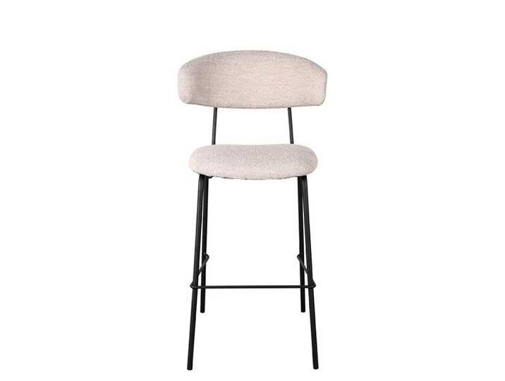 Barhocker aus Metall Boucle Stoff (2er Set) von Möbel-Exclusive