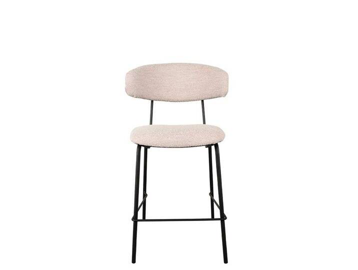 Barhocker mit Fußgestell aus Metall gepolsterter Rückenlehne (2er Set) von Möbel-Exclusive