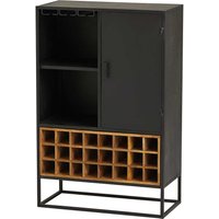 Barschrank Industriestil aus Mangobaum Massivholz Metall von Möbel Exclusive