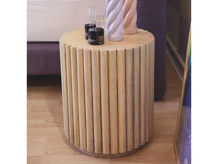 Beistelltisch Holztisch in runder Form im Skandi Design von Möbel-Exclusive