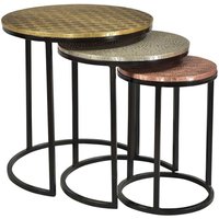 Beistelltisch Set aus Metall runde Tischform (dreiteilig) von Möbel Exclusive