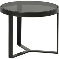 Beistelltisch Sofa Metall Glas in Schwarz Bügelgestell von Möbel Exclusive