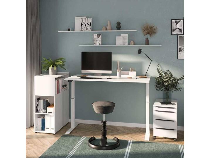 Bürokombination Schreibtisch Set in Weiß Made in Germany (dreiteilig) von Möbel-Exclusive