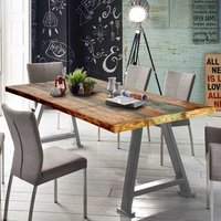 Bunter Küchentisch im Loft Style Recyclingholz und Metall von Möbel Exclusive