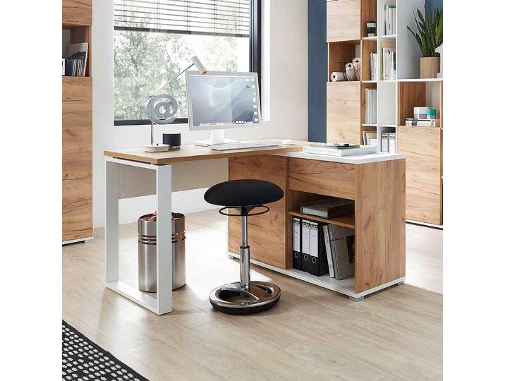 Computereckschreibtisch, Braun, 120x117x75 cm, Spanplatte & Metall, Modern, Möbel-Exclusive Computereckschreibtisch, Braun, 120x117x75 cm, Spanplatte & Metall, Modern, Möbel-Exclusive von Möbel-Exclusive