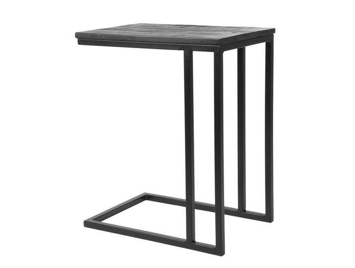 Couch Anstelltisch aus Mangobaum Massivholz und Metall Schwarz von Möbel-Exclusive