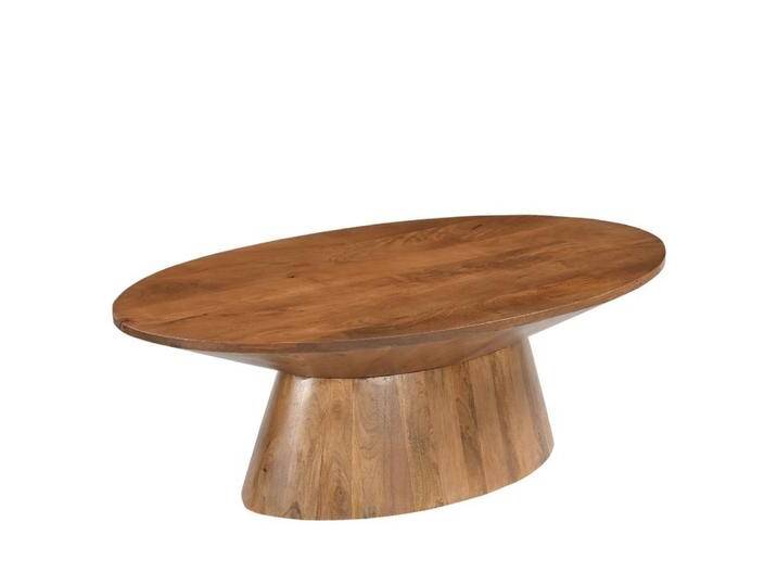 Couchtisch Salontisch aus Mangobaum Massivholz in ovaler Form von Möbel-Exclusive