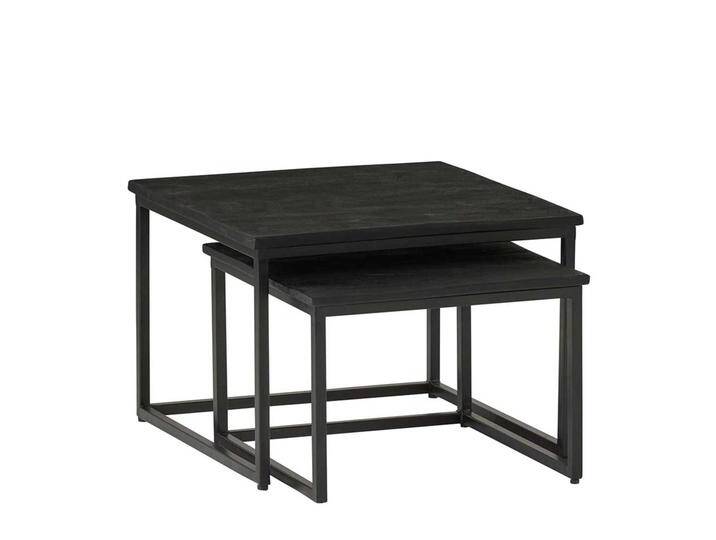 Couchtisch Set Schwarz im Industry und Loft Stil Bügelgestell (zweiteilig) von Möbel-Exclusive