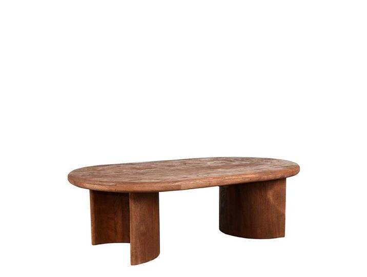 Couchtisch aus Mangobaum Massivholz ovaler Form von Möbel-Exclusive