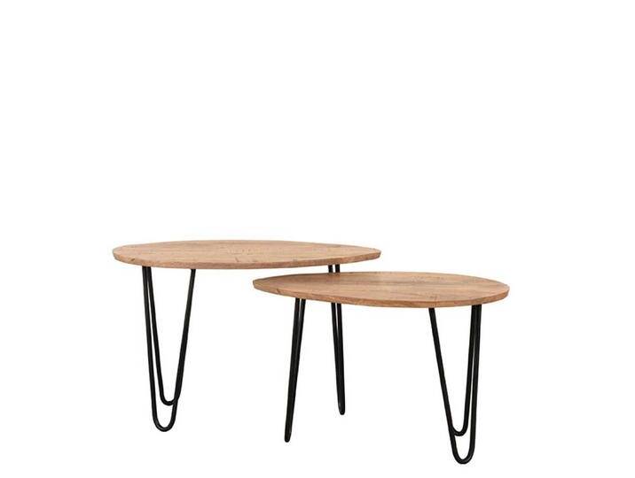 Couchtische in Mangoholz Naturfarben zweiteilig (zweiteilig) von Möbel-Exclusive